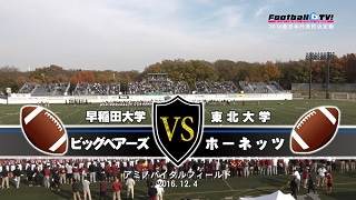 【ブルーレイ】2016全日本大学アメフト東日本代表校決定戦、早稲田大学ビッグベアーズvs東北大学ホーネッツ